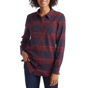 PATAGONIA Plaid Flannel‎ Shirt Women's Medium Organic Cotton Tunic Button Up